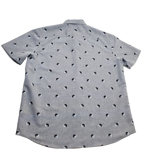 Molokai Surf Co. Shirt Men's XL Yin Yang Gray Yin Yang Button Down Short Sleeve - Picture 2 of 12